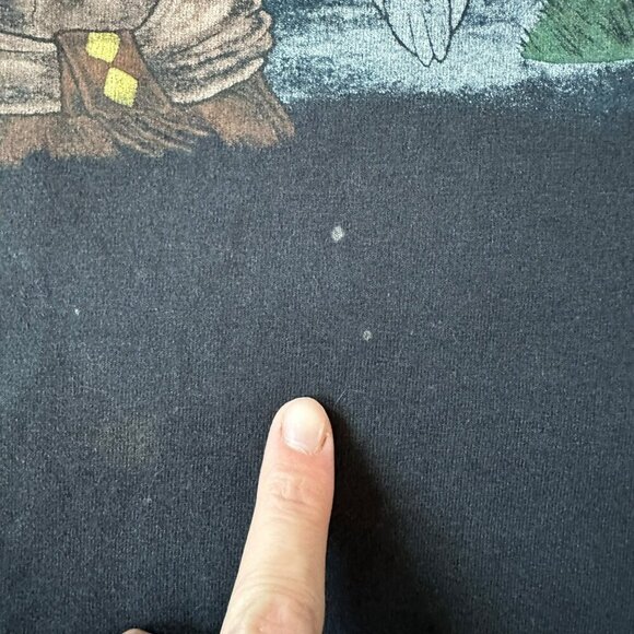 Vintage Fruit Of The Loom Native American & Eagle Graphic T-Shirt Black M - Picture 4 of 9